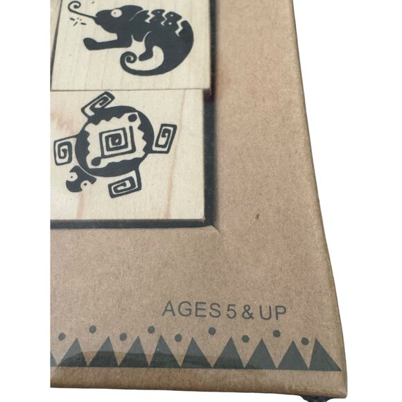 Wood-Craft Stamp Kit With Ink Pad & 9 Assorted Rubber Stampers - Picture 6 of 7